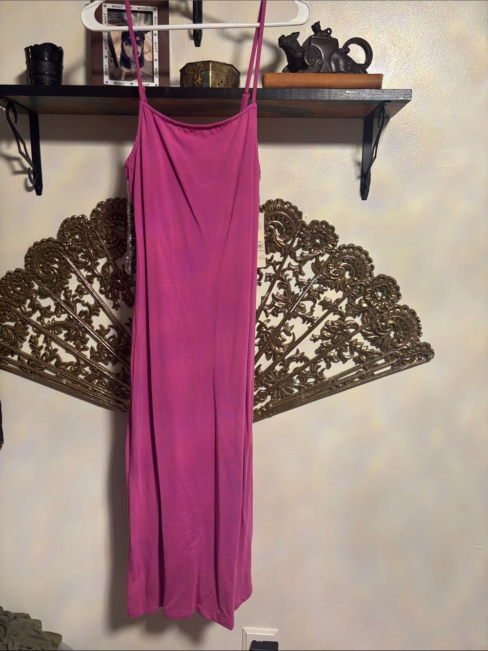 No Boundaries Fuchsia Spaghetti-Strap Maxi Dress